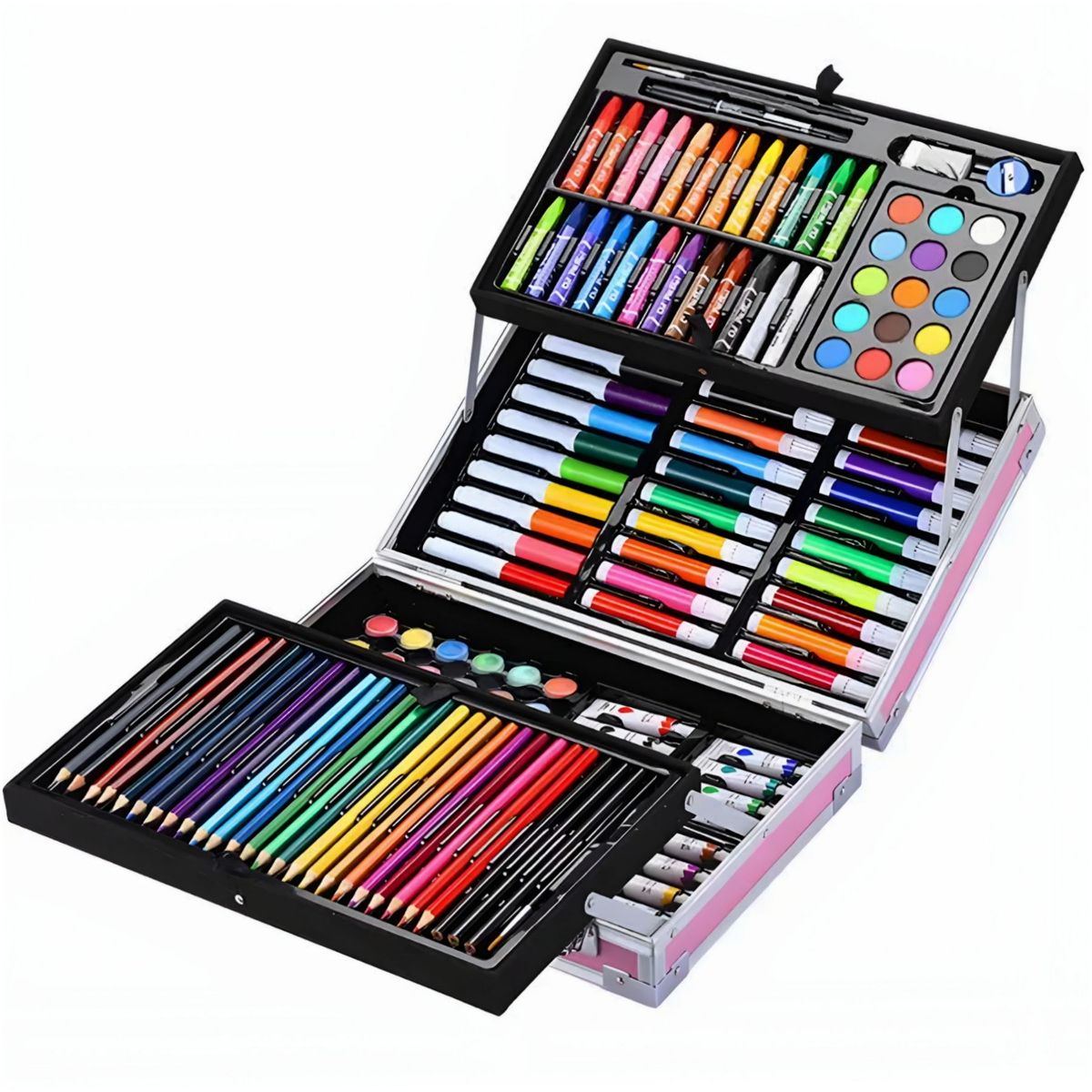 GENERICO - Set de Arte Maleta de Aluminio 145 Piezas