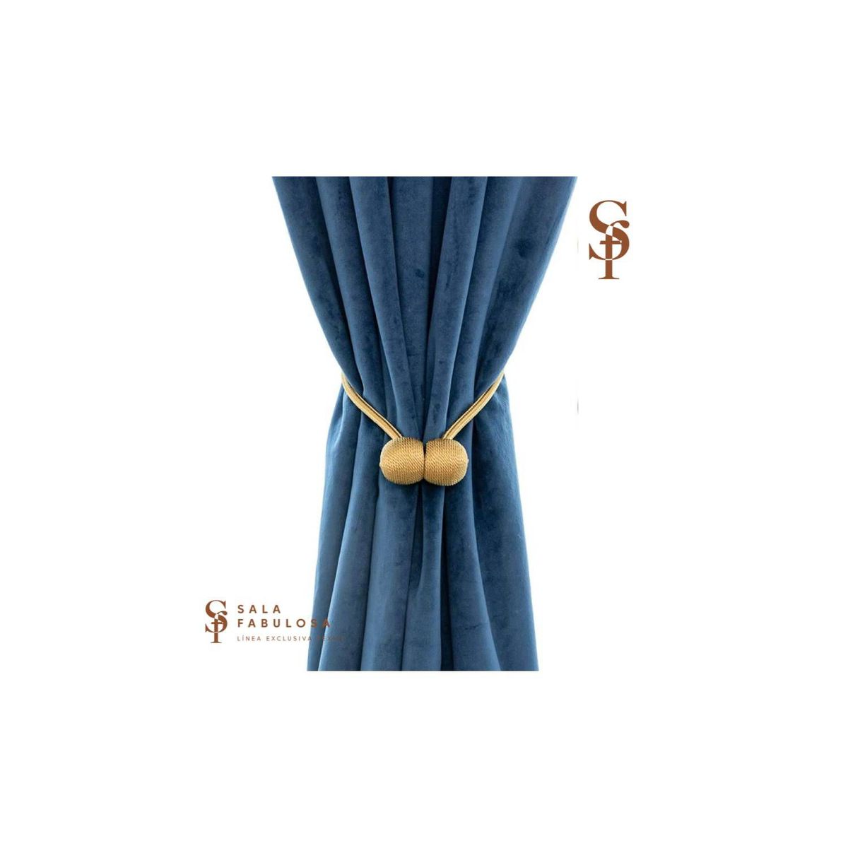 GENERICO - Sujetador de cortina Pack x 2 piezas imantado oro claro Sala fabulosa