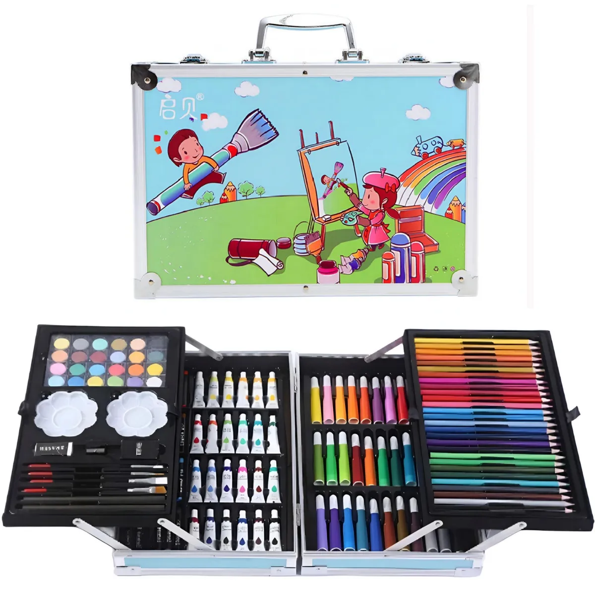 GENERICO - Set de Arte Maleta de Aluminio 145 Piezas artístico