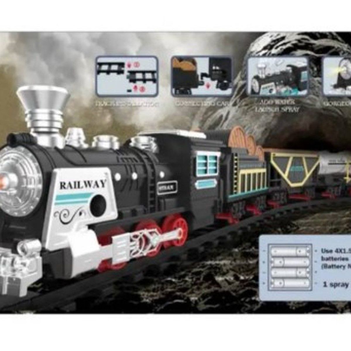 GENERICO - Tren Navideño Interactivo Bota Humo  Musical 12 pistas de Calidad