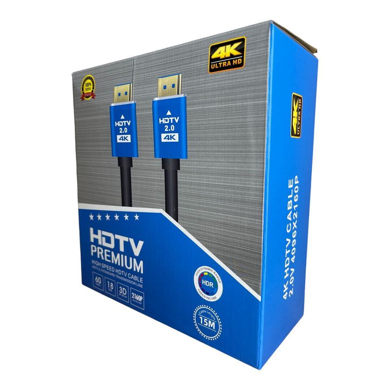 GENERICO - Cable Hdmi 2.0 15 Metros 4k Ultra Hd  60hz 2160p