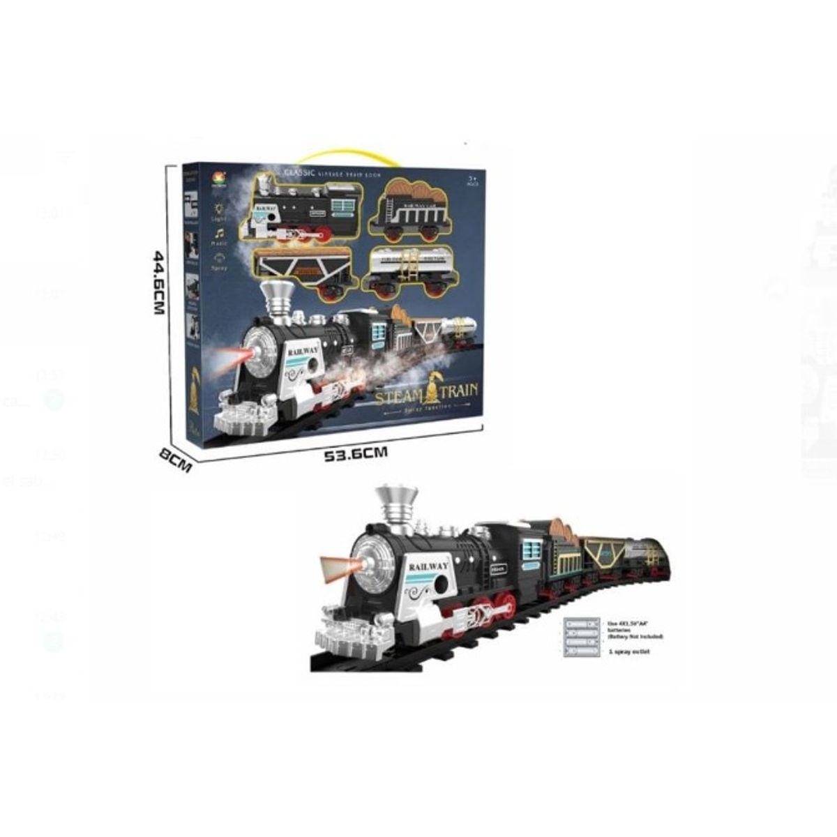 GENERICO - Tren Navideño Interactivo Bota Humo  Musical 12 Pistas GRANDE