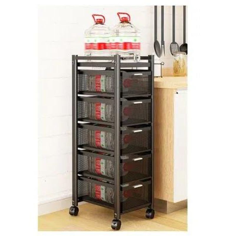 GENERICO - Carrito Reforzado Giratoria para Verdulero Frutero etc negro