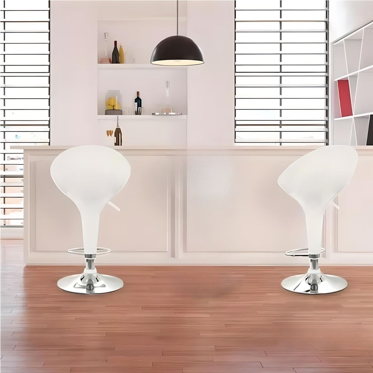 GENERICO - Set x2 Banco Silla Bar Pop Riway Blanco