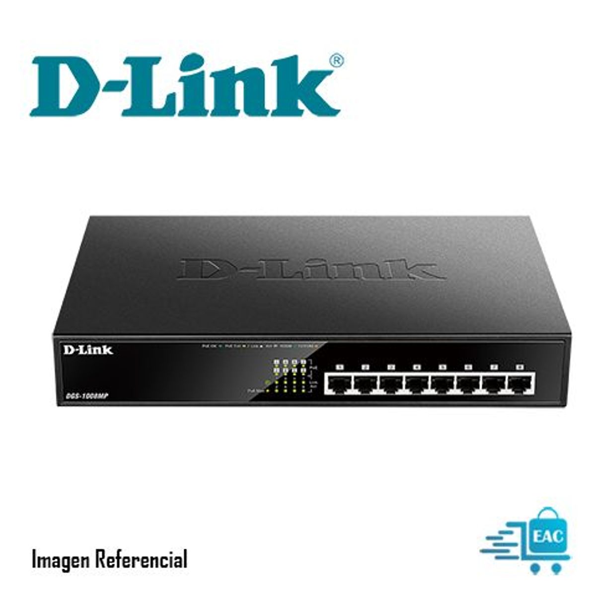 D LINK - SWITCH D-LINK DGS-1008MP 8 RJ-45 10/100/1000 MBPS POE. P/N: DGS-1008MP