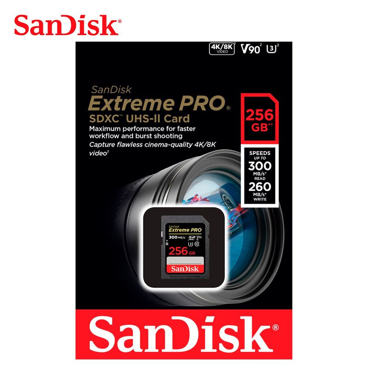 SANDISK - Memoria SD SanDisk 256GB Extreme PRO UHS-II  V90 SDXC