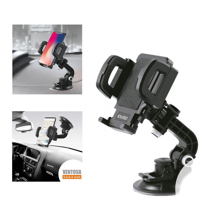 SEISA - Holder Soporte Para Teléfono en Auto con Ventosa Cuello 360°