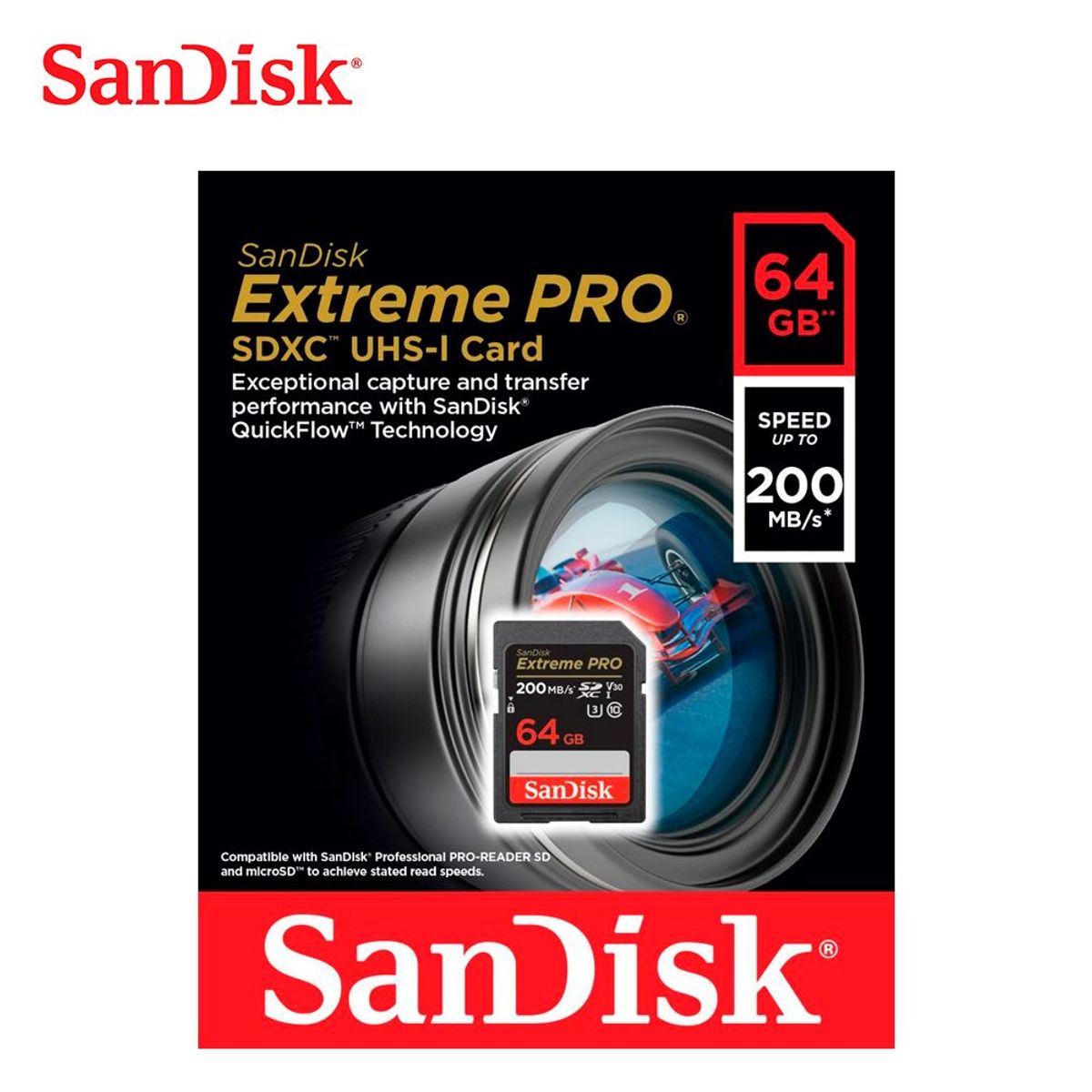 SANDISK - Memoria SD SANDISK EXTREME PRO 64GB de 200mbs - ORIGINAL