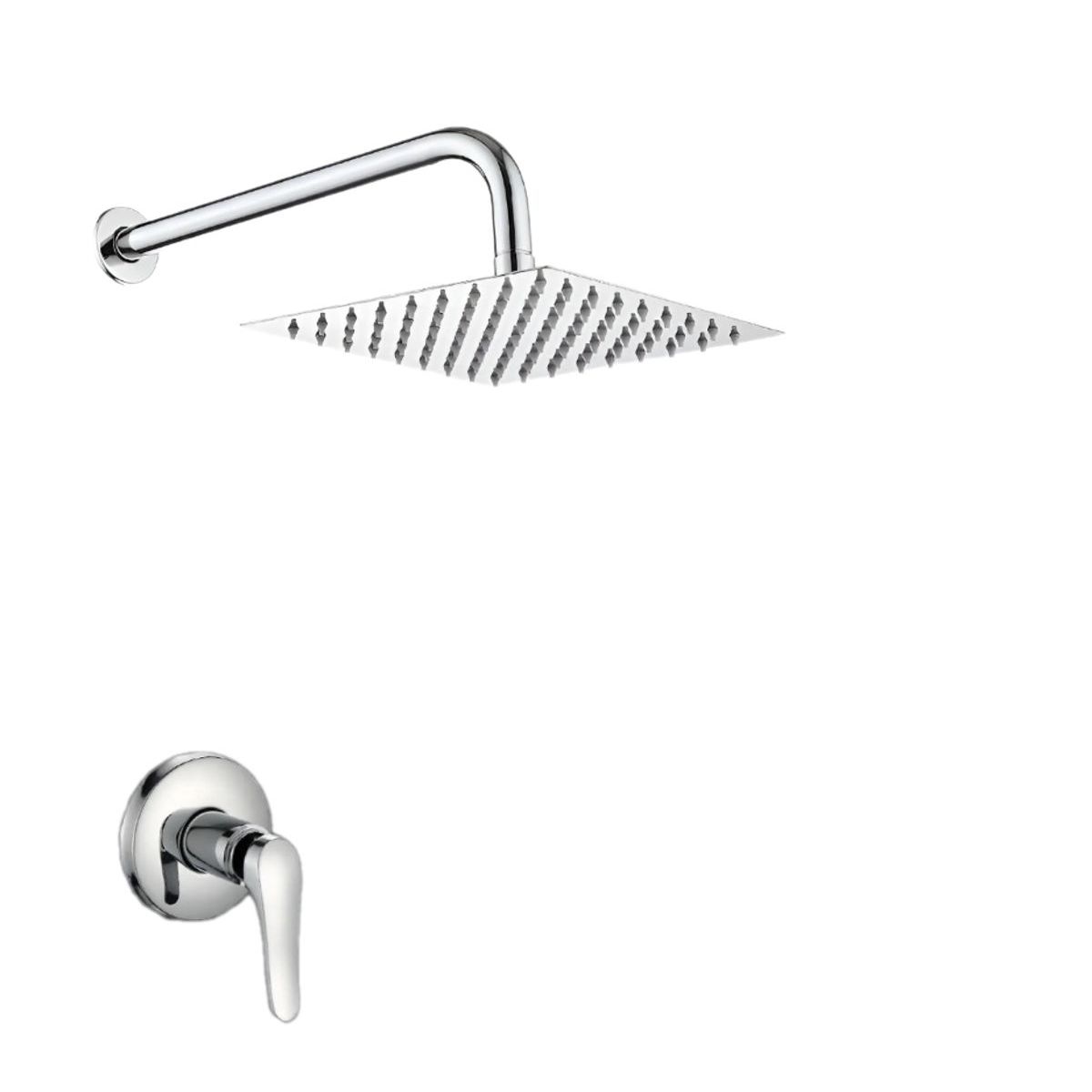 IMPORTADO MC - KIT DE DUCHA  8 PULGADAS ACERO CROMADO CON LLAVE AGUA FRIA
