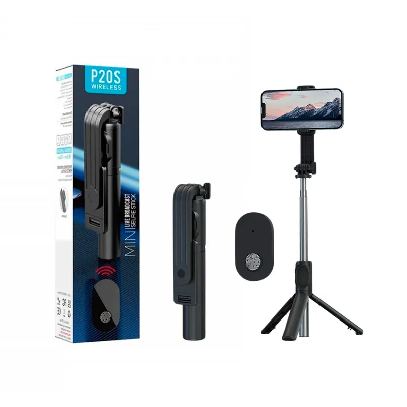 SEISA - Tripode Bluetooth Selfie Stick Para Creadores de Contenido - Negro