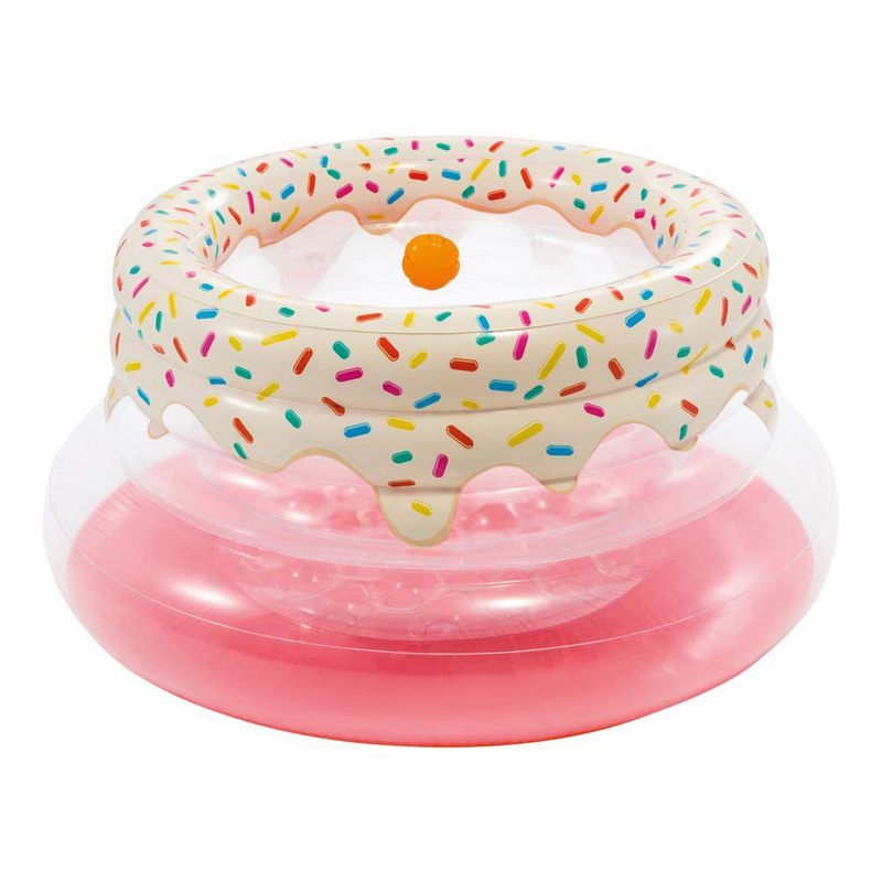 INTEX - CORRAL INFLABLE CON BASE ACOLCHADO PARA BEBES ROSADO