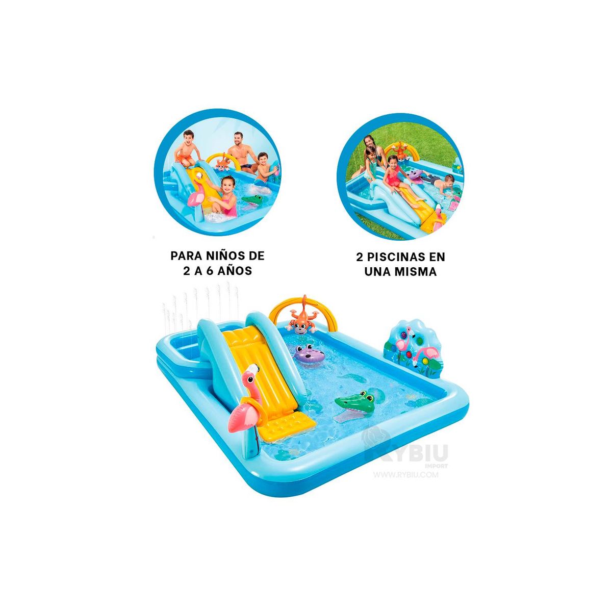 INTEX - Piscina Inflable Centro de Juegos Acuático Jungla Intex
