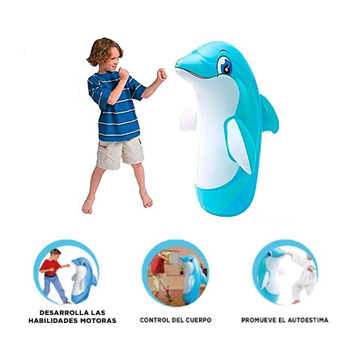INTEX - Porfiado Muñeco Inflable delfín Intex