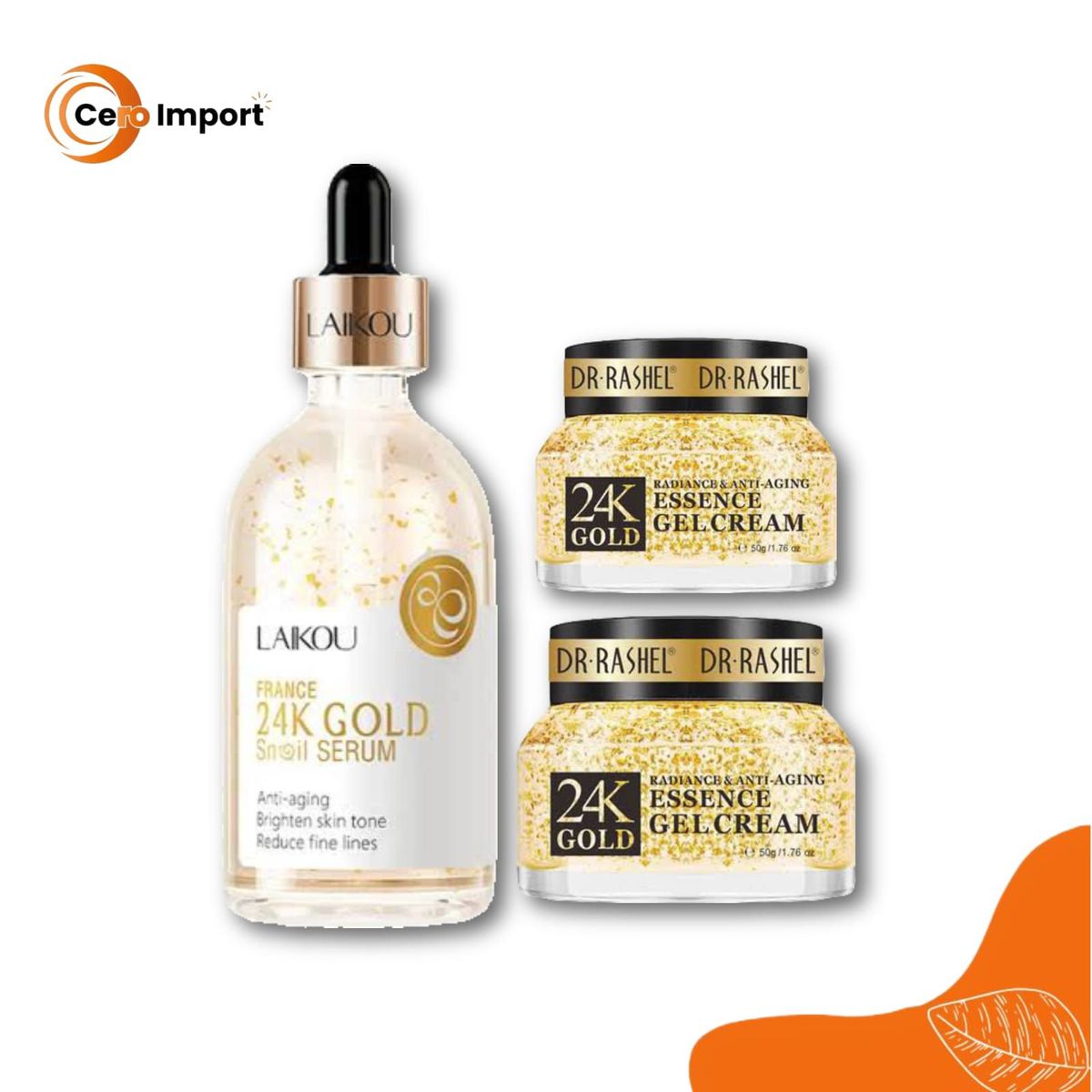 GENERICO - Pack 1 Serum Snail France 24k Gold - 2 Crema Gel Antiedad 50gr