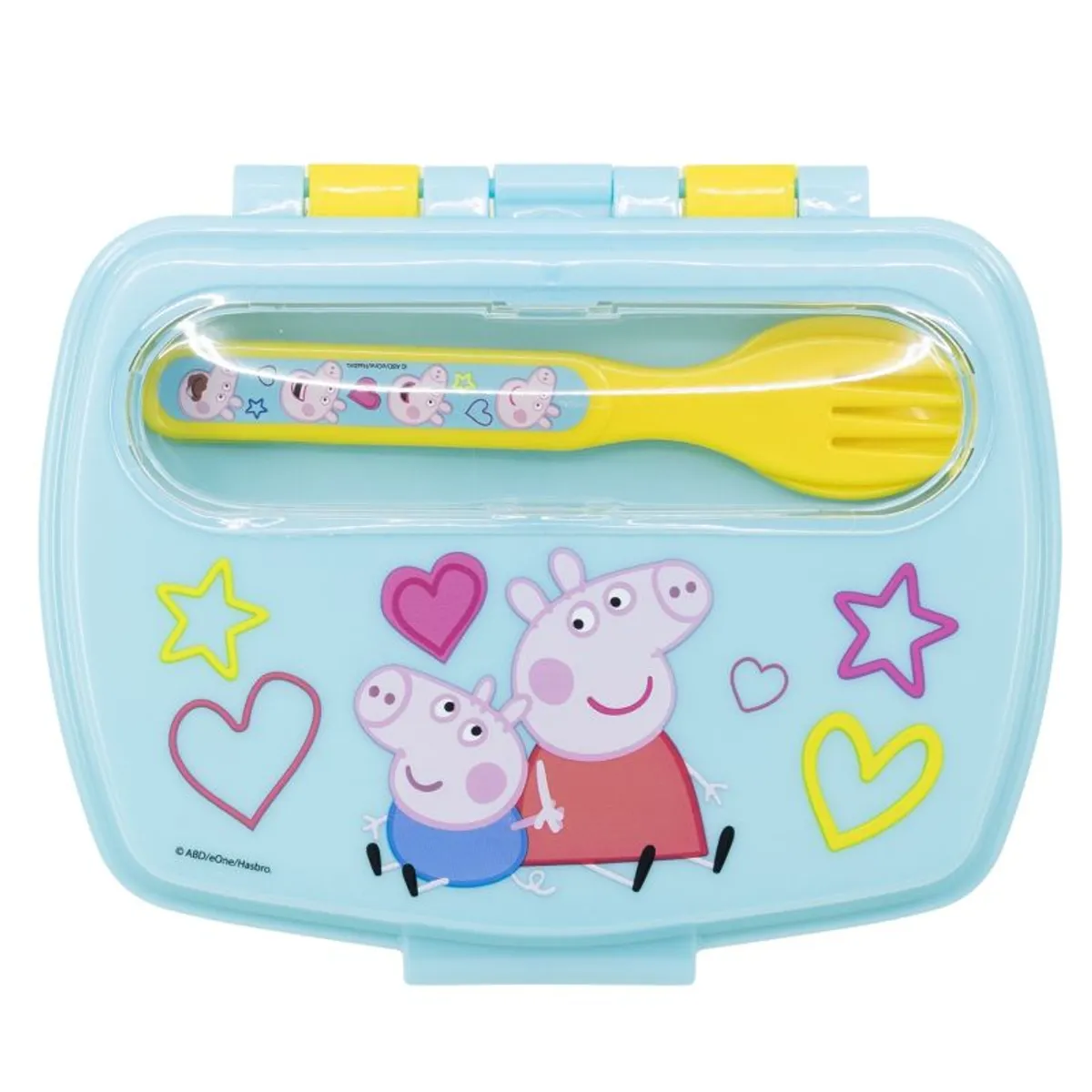 PEPPA PIG - Sadwichera rectangular con cubiertos Peppa Pig
