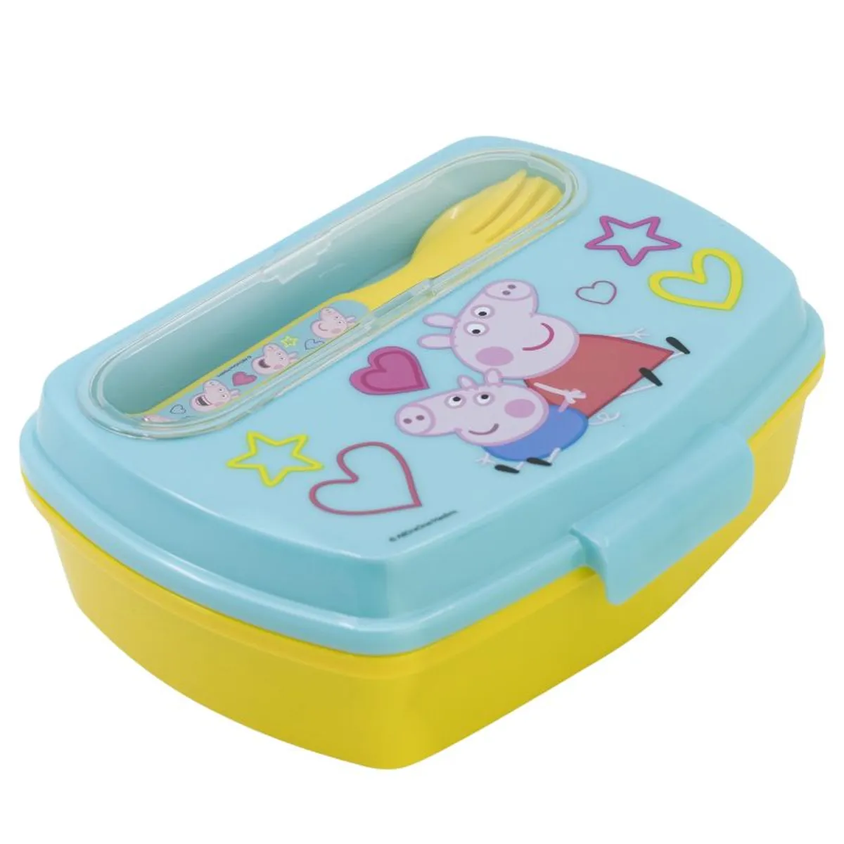 PEPPA PIG - Sadwichera rectangular con cubiertos Peppa Pig