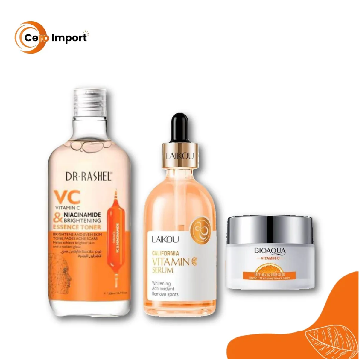 GENERICO - Pack Serum Vitamin C - Tonico Facial VC - Crema Hidratante Vitamin C