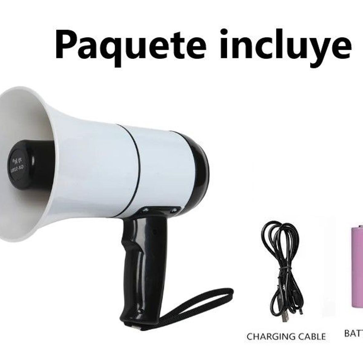 GENERICO - Megafono bateria portatil y con grabadora NEGRO