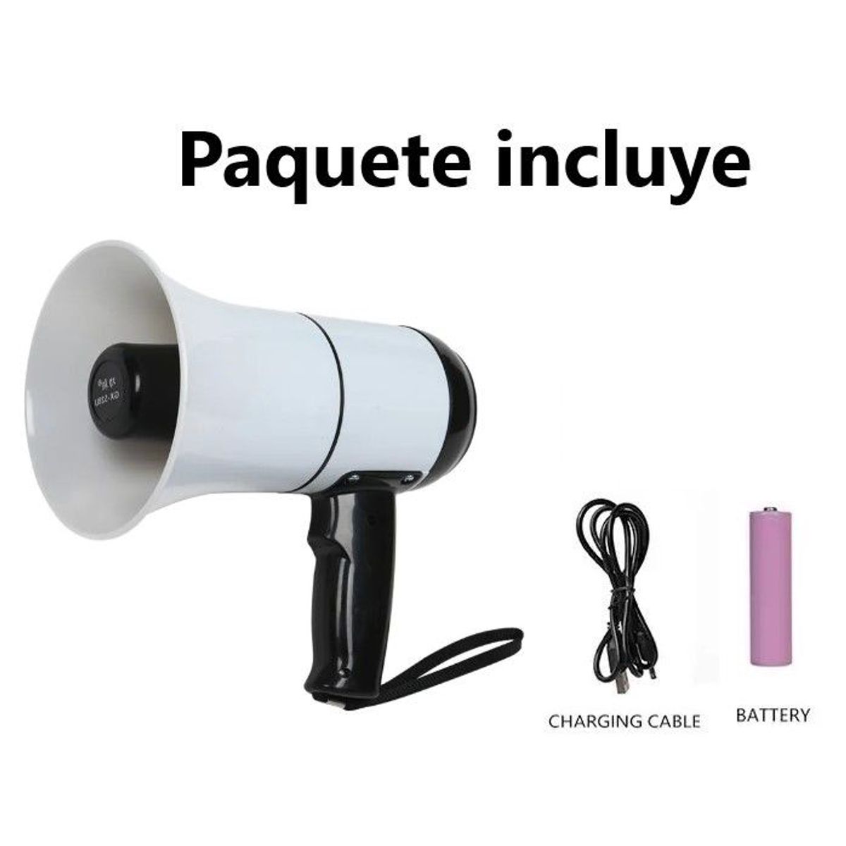 GENERICO - Megafono bateria portatil y con grabadora NEGRO