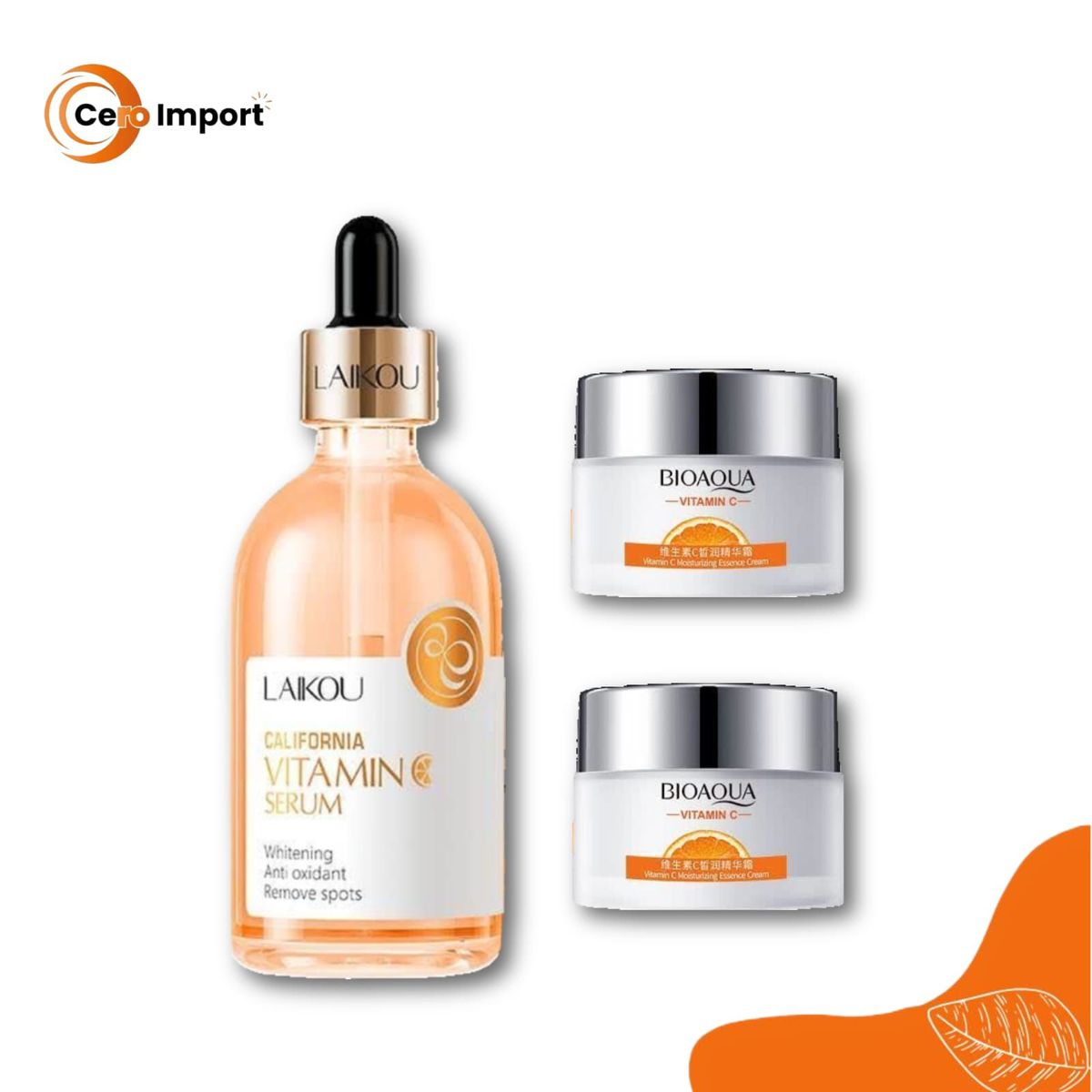 GENERICO - Pack Serum Vitamin C Laikou y 2 Cremas Hidratantes Vitamin C