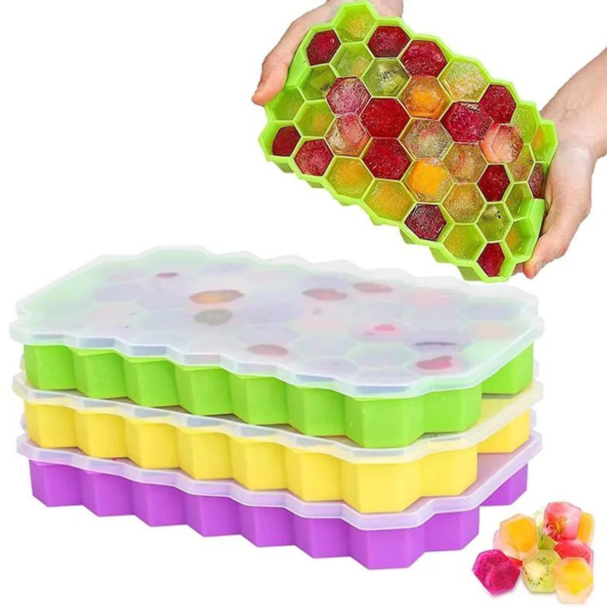 GENERICO - PACK 2 CUBETAS PARA HIELO DE SILICONA TIPO PANAL