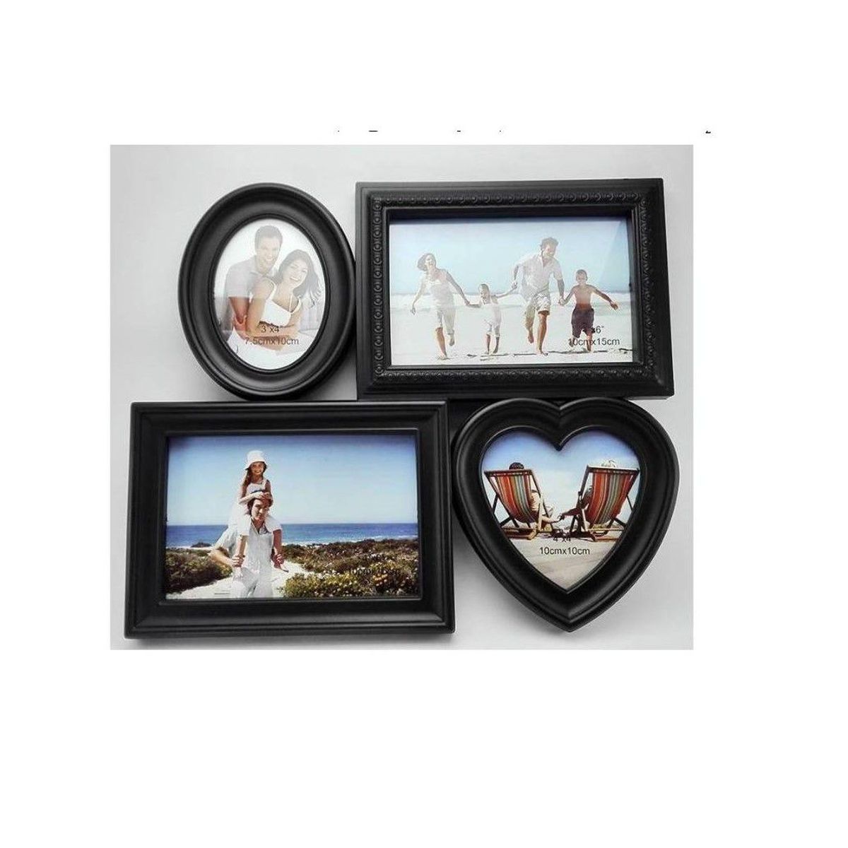 GENERICO - Portafotos cuadro para 4 fotos - NEGRO