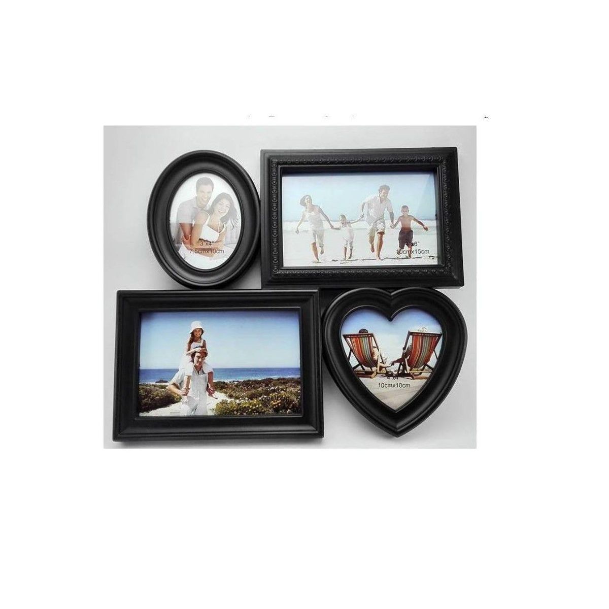 GENERICO - Portafotos cuadro para 4 fotos - NEGRO