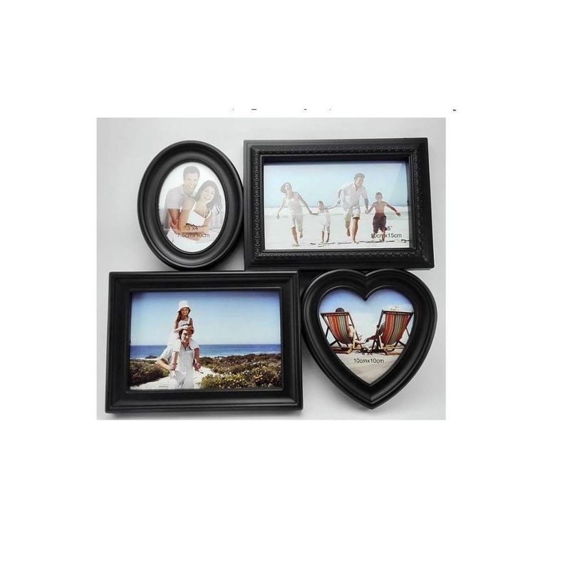 GENERICO - Portafotos cuadro para 4 fotos - NEGRO