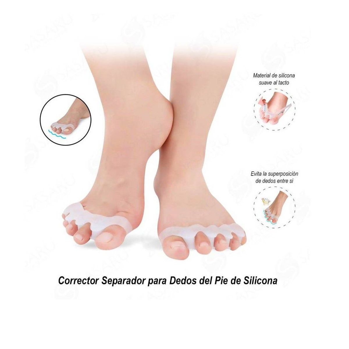GENERICO - Corrector separador para dedos del pie de silicona