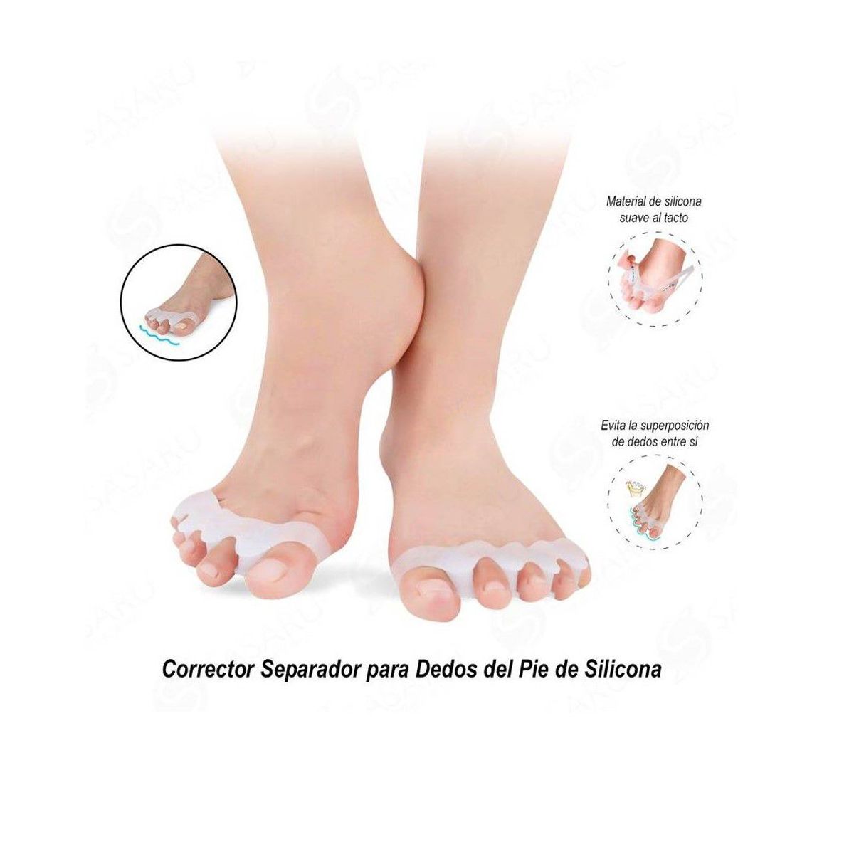 GENERICO - Corrector separador para dedos del pie de silicona