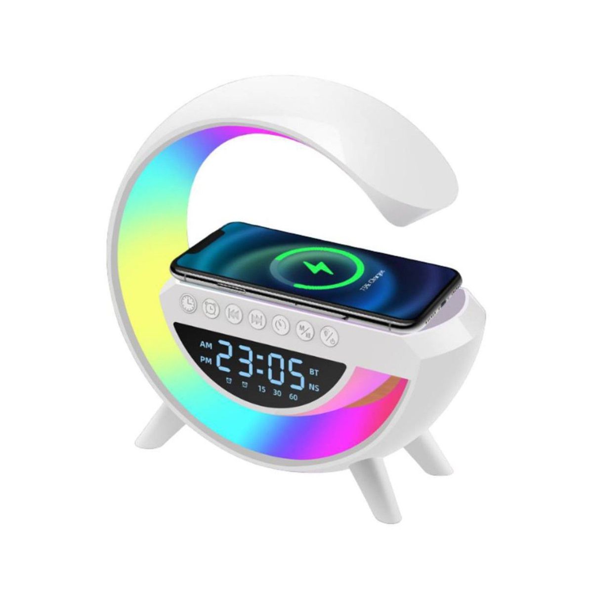GENERICO - Parlante G 6 en 1 Luz Led Carga Inalámbrica Parlante Bluetooth Reloj