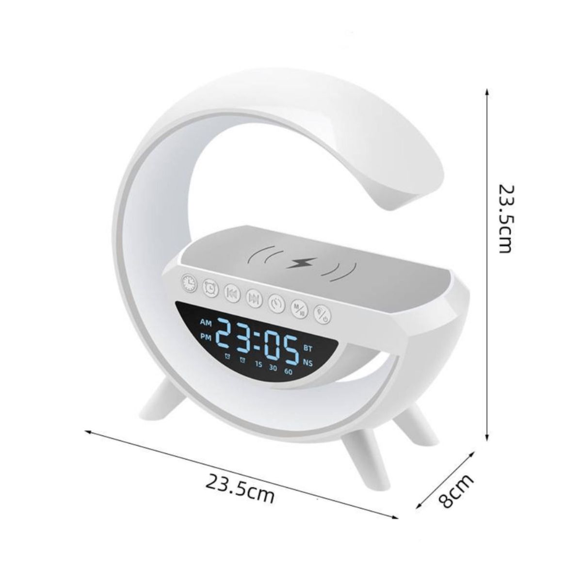 GENERICO - Parlante G 6 en 1 Luz Led Carga Inalámbrica Parlante Bluetooth Reloj