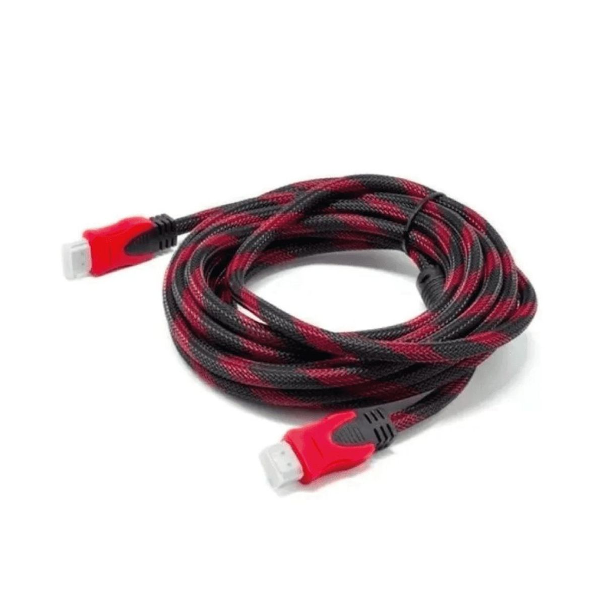 GENERICO - Cable HDTV con filtro 3 metros HD 3d v1.4 enmallado negro con rojo