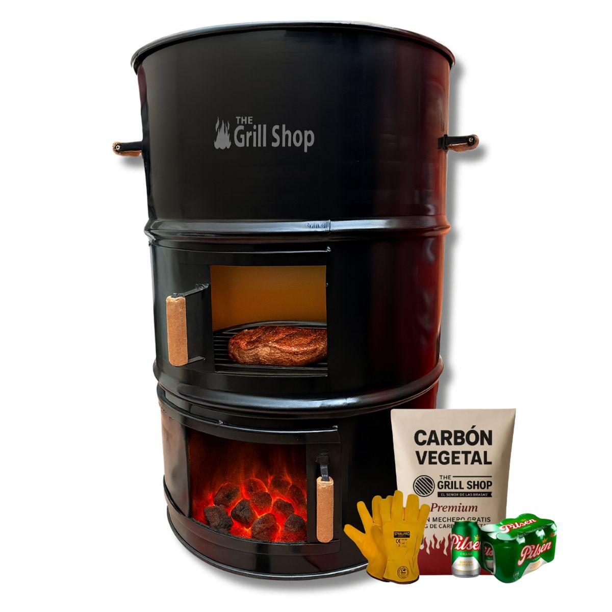 THE GRILL SHOP - Cilindro Parrillero Grande Grill Shop  Guantes  Ganchos  Carbon