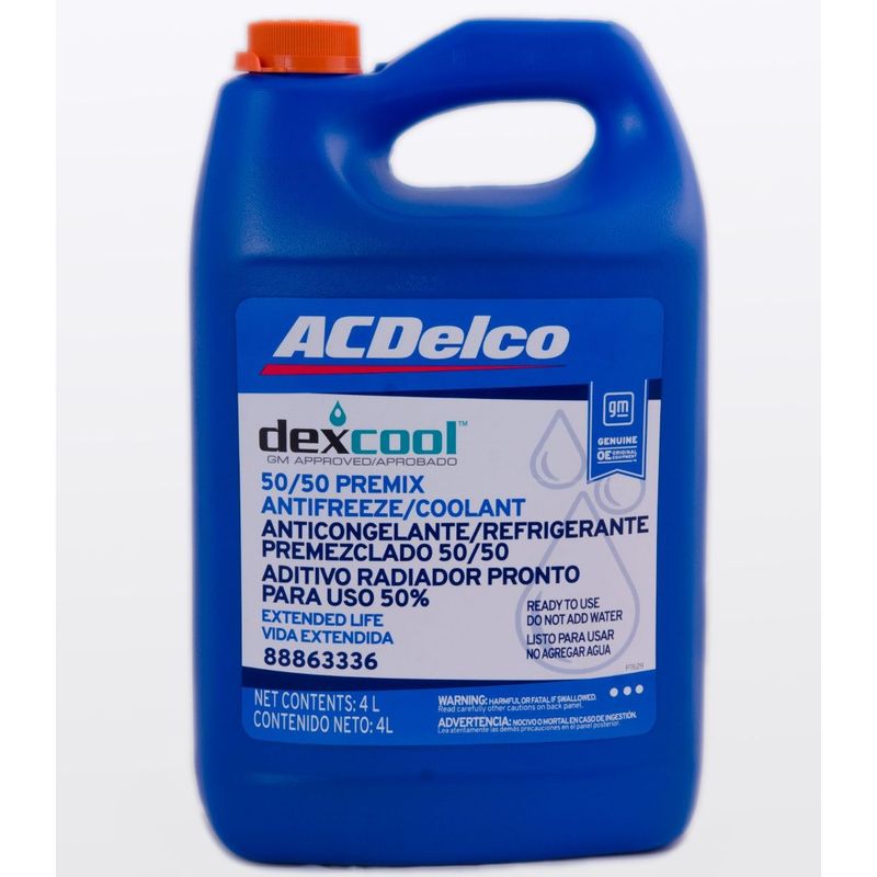 ACDELCO - Refrigerante anticongelante 50%  Dexcool naranja 1 Gln