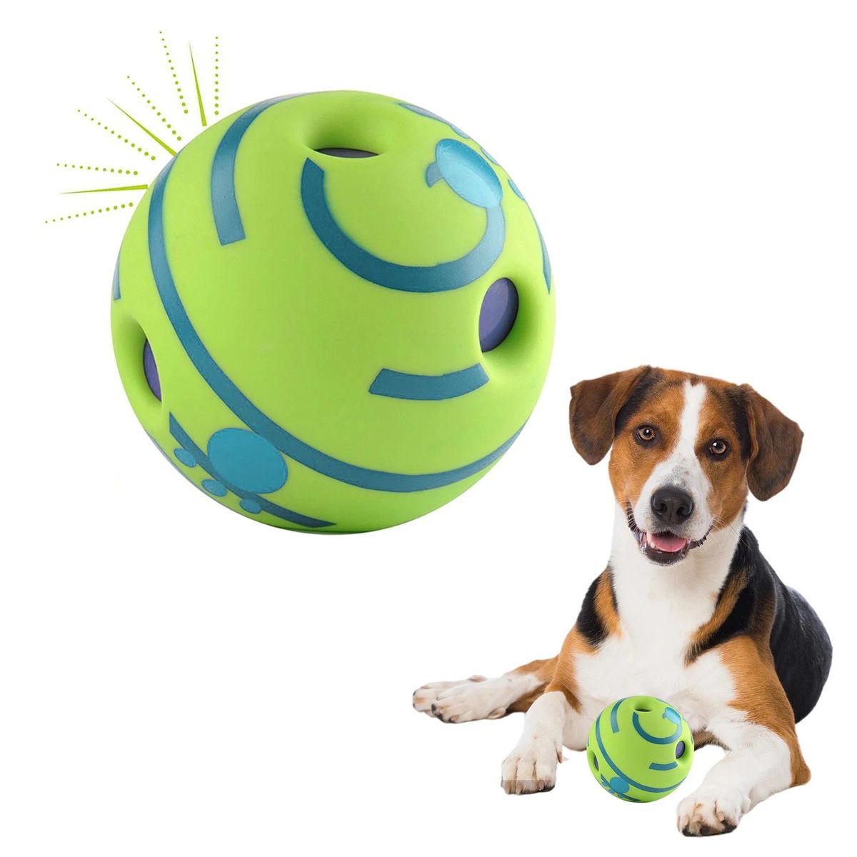 GENERICO - PELOTA JUGUETE PARA MASCOTA CON SONIDO 14CM