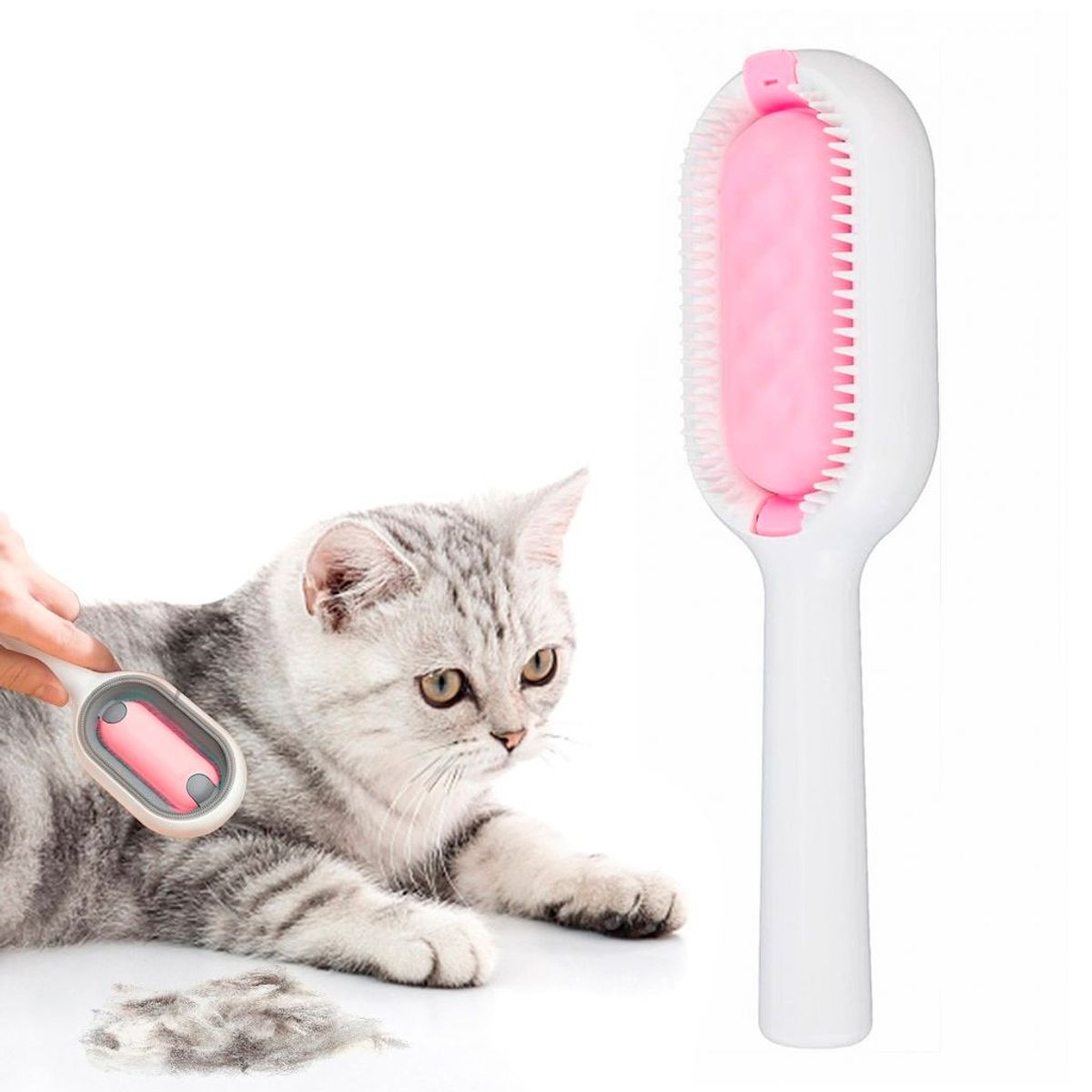 IMPORTADO MC - Peine Limpiador y Quitapelusa para Gatos y Perros - Rosa
