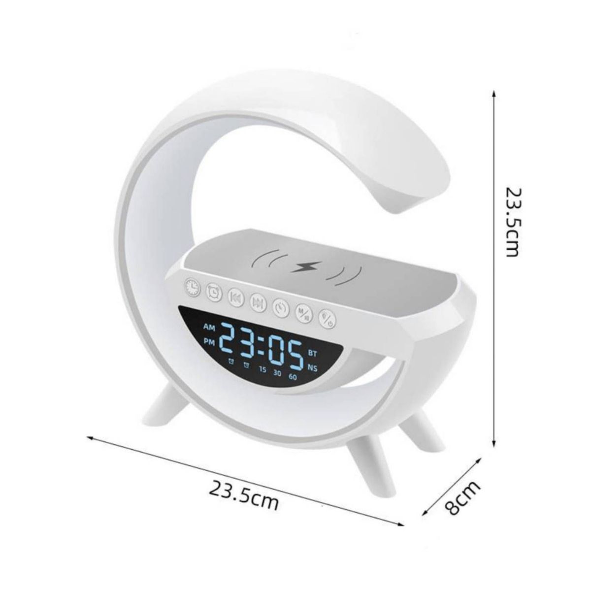 GENERICO - Parlante G 6 en 1 Luz Led Carga Inalámbrica Parlante Bluetooth Reloj