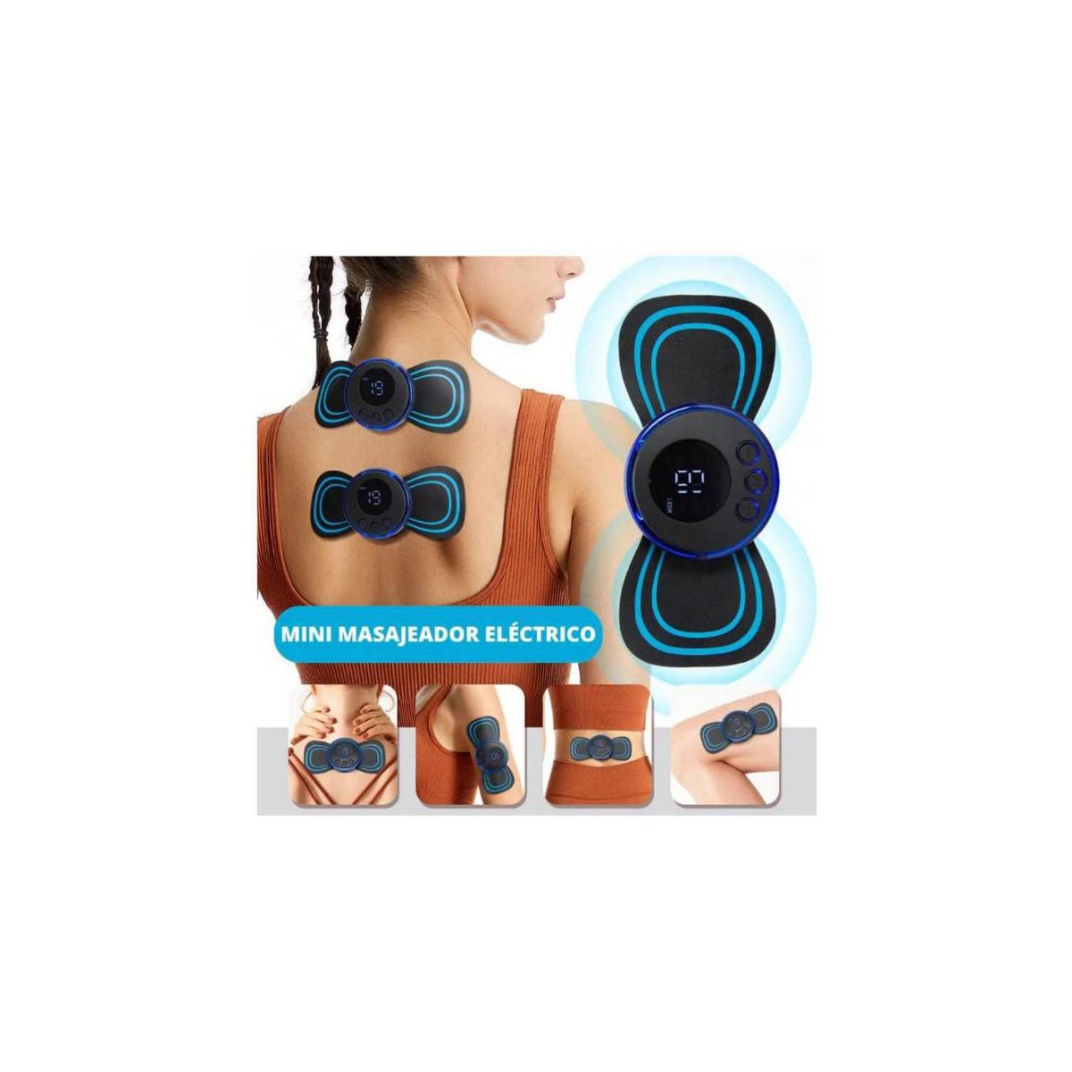 GENERICO - Masajeador Electrico de Cuello Abdomen Espalda Recargable