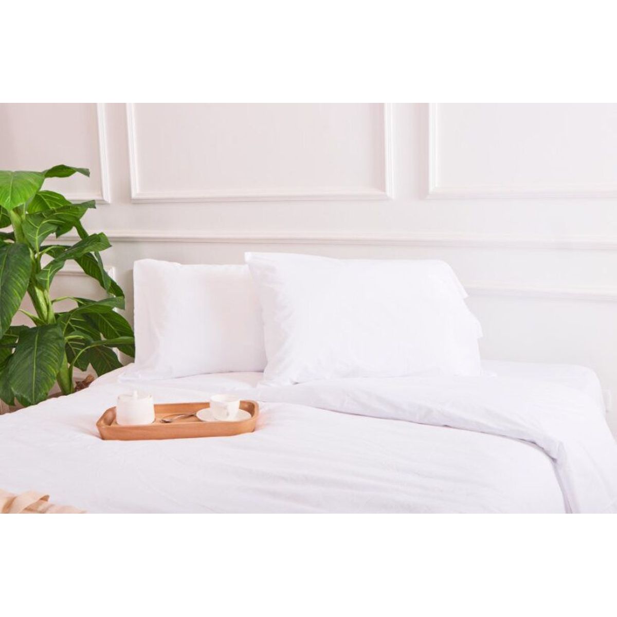 SUIT THE BED - EDREDÓN REVERSIBLE DE ALGODÓN - 150 HILOS - 1.5 PLAZA - BLANCO