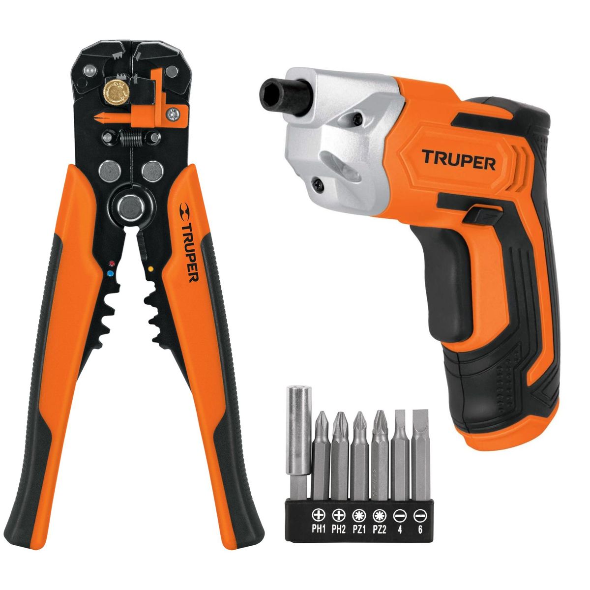 TRUPER - KIT PELACABLE AUTOMATICO DESTORNILLADOR INALAMBRICO 7 PUNTILLAS
