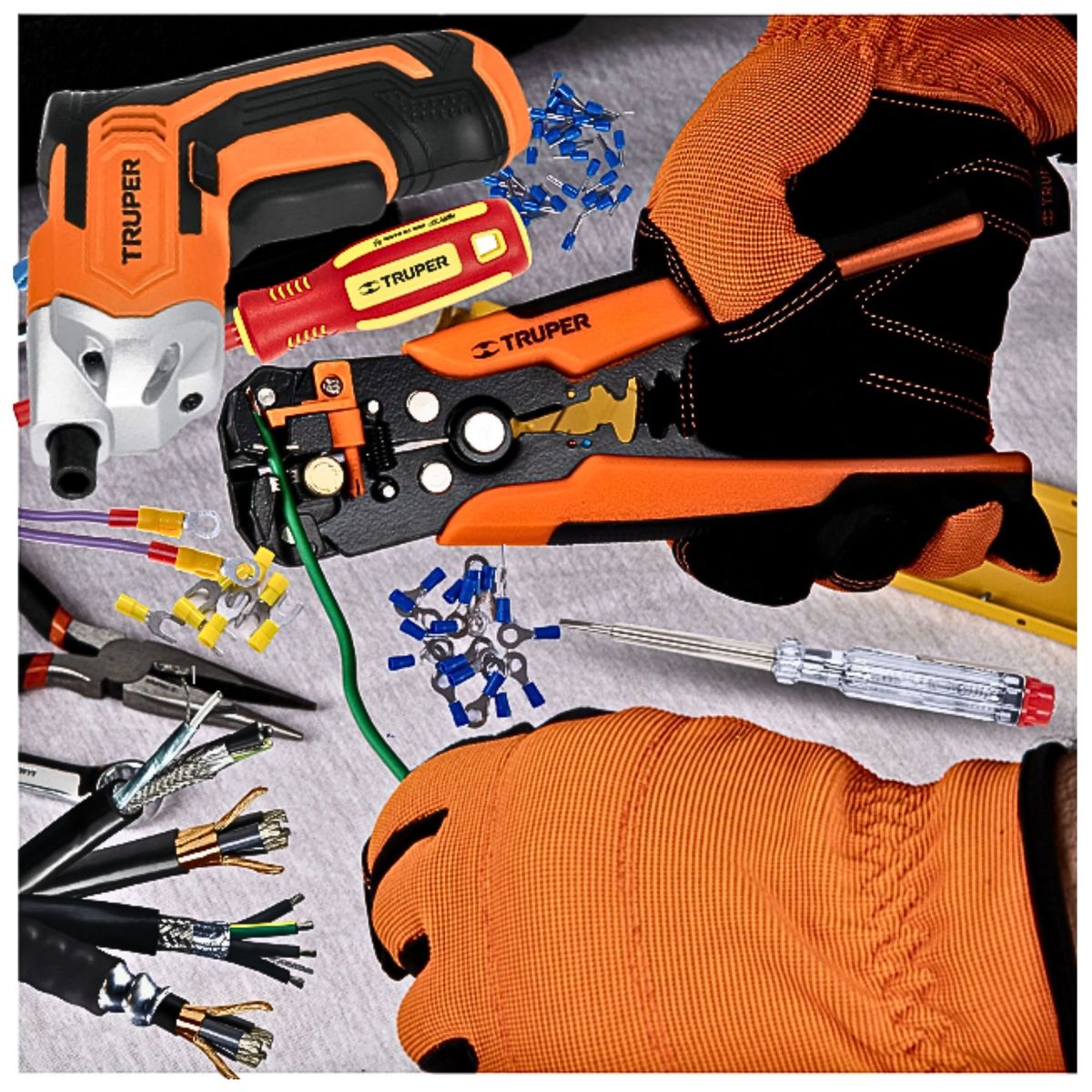 TRUPER - KIT PELACABLE AUTOMATICO DESTORNILLADOR INALAMBRICO 7 PUNTILLAS