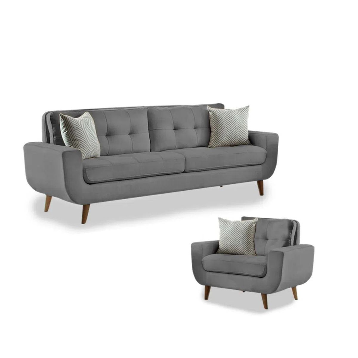 FABIANI HOME - Juego de Sala Vintage 3 1 Fabiani Mango Gris Oscuro