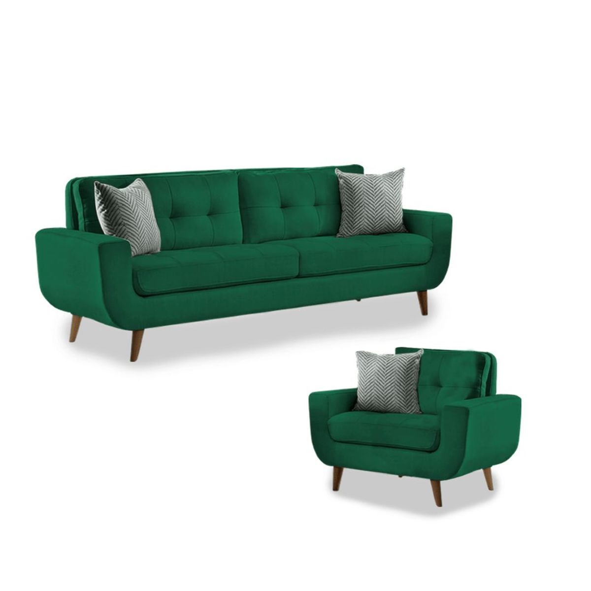 FABIANI HOME - Juego de Sala Vintage 3 1 Fabiani Mango Verde Oscuro