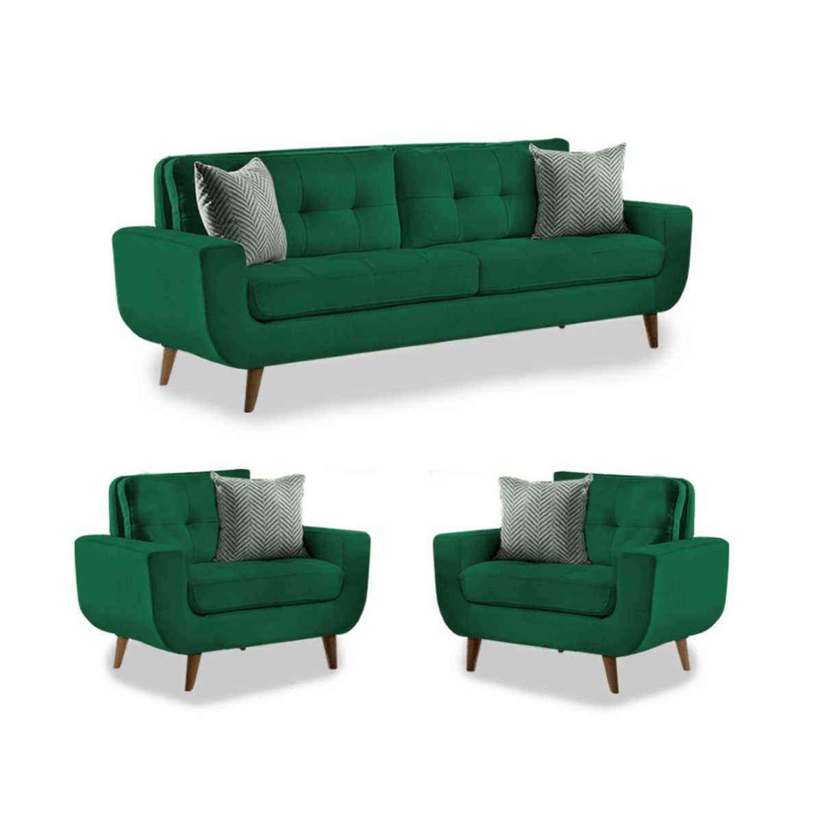 FABIANI HOME - Juego de Sala Vintage 3 1 1 Fabiani Mango Verde Oscuro