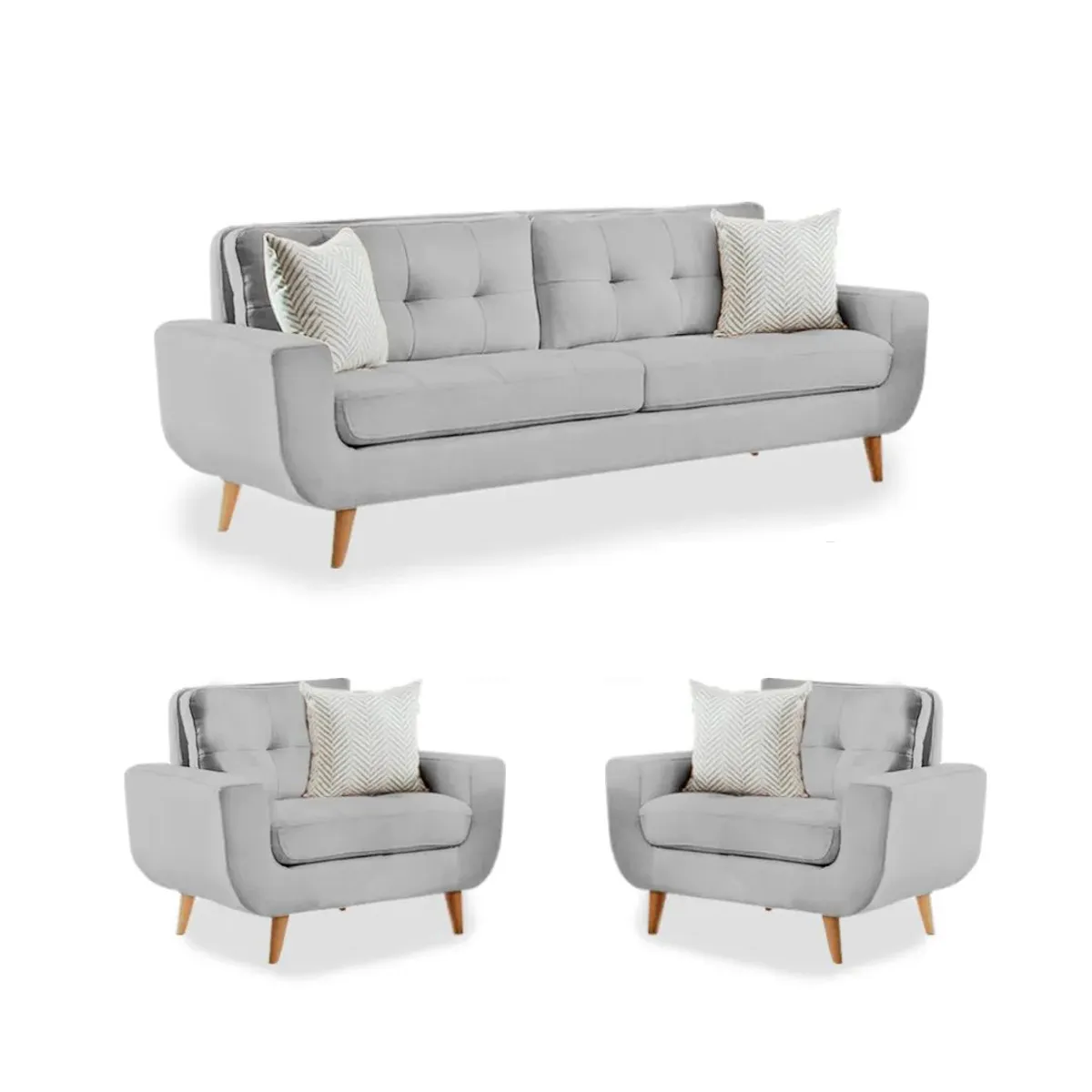 FABIANI HOME - Juego de Sala Vintage 3 1 1 Fabiani Mango Plata