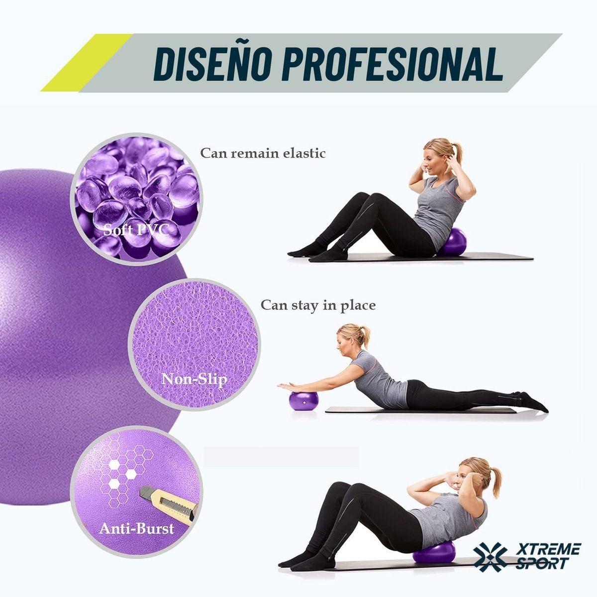 XTREME SPORT - Pelota de Pilates de 25cm de Terapia pelota de yoga