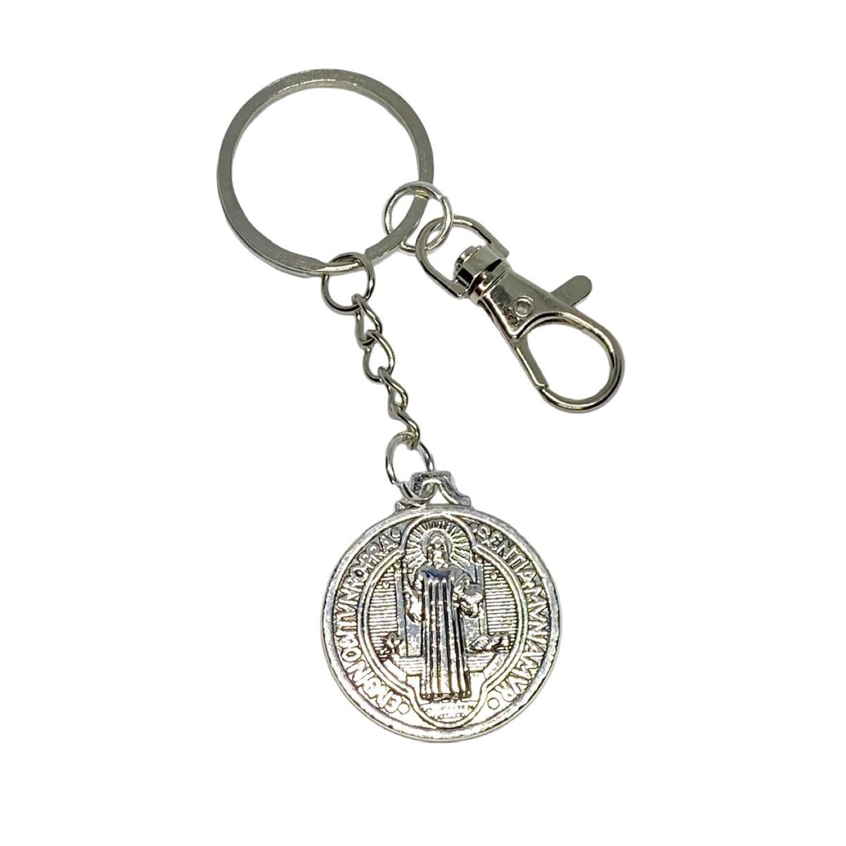 SANTORAL - Llavero con Medalla de San Benito - Plateado