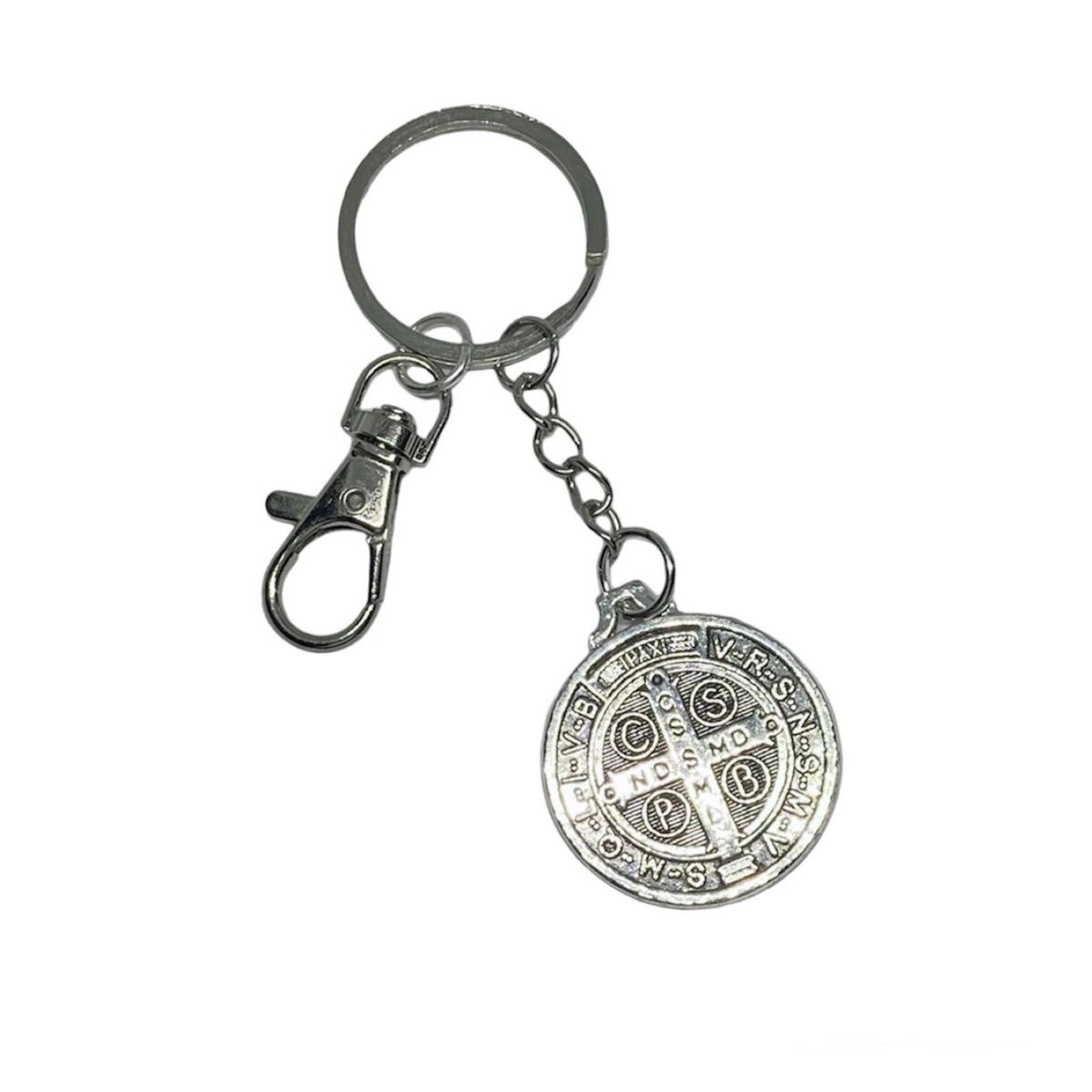 SANTORAL - Llavero con Medalla de San Benito - Plateado