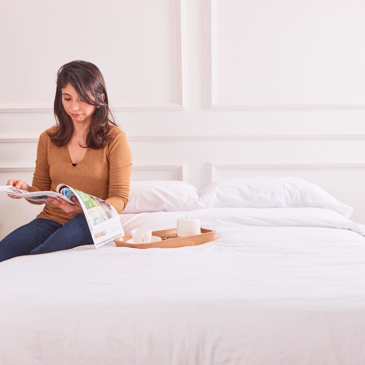 SUIT THE BED - EDREDÓN REVERSIBLE 100% ALGODÓN - 250 HILOS - 2 PLAZAS- BLANCO